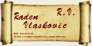 Raden Vlašković vizit kartica